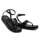 Sandalia Feminina Papete Tiras Ajustáveis Flatform Elegante
