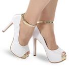 Sandália Feminina Peep Toe Meia Pata Salto Alto P80