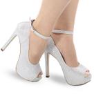 Sandália Feminina Peep Toe Salto Alto Delicada P67