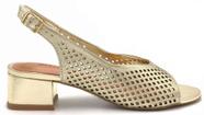 Sandália Feminina Peeptoe Couro Salto Bloco Bottero 373003
