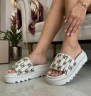 Sandalia Feminina Plataforma brilho strass Casual tendencia chic