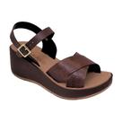 Sandália Feminina Plataforma Salto Confortavel Anabela Baixo Fivela Terra e Água Sandália Feminina Plataforma Salto Confortavel Anabela Baixo Fivela Terra e Água