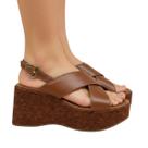 Sandália Feminina Plataforma Tamanco Anabela Cortiça Alto Vizzano 6559101 Sandália Feminina Plataforma Tamanco Anabela Cortiça Alto Vizzano 6559101