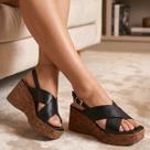 Sandália Feminina Plataforma Vizzano Salto Alto Anabela Ultra Macia e Confortável Original