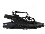 Sandália Feminina Preta Flatform Tiras Amarração Sandália Feminina Preta Flatform Tiras Amarração