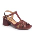 Sandália Feminina Quadrada Salto Médio Grosso Moda Bordô Sandália Feminina Quadrada Salto Médio Grosso Moda Bordô