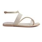 Sandália Feminina Ramarim Branca Off White e Dourada - 24222
