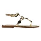 Sandalia Feminina Rasteira com Detalhes Meias Esferas Casual com Fivela Verão Moda Tendência