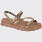 Sandália Feminina Rasteira Flat Tiras Brilhantes Moleca 5490.104.26998