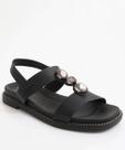 Sandália Feminina Rasteira Pedras Modare Preto-18245 Sandália Feminina Rasteira Pedras Modare Preto-18245