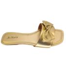 Sandalia Feminina Rasteira Rasteirinha Laço DouradoFashion Sandalia Feminina Rasteira Rasteirinha Laço DouradoFashion