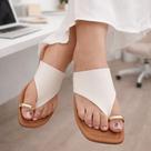 Sandalia Feminina Rasteirinha Anel Dedo Off Flat Leve e Confortavel