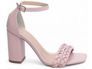 Sandália Feminina Salto Alto Cor Rosa com Fivela de Ajuste Sandália Feminina Salto Alto Cor Rosa com Fivela de Ajuste
