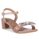 Sandália Feminina Salto Baixo Bloco Grosso Casual Confortável Moda Laço Strass Brilho