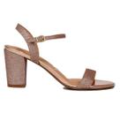 Sandalia Feminina Salto Bloco Alto Glitter Festa Prata Vizzano 6262.474