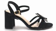 Sandália Feminina Salto Bloco Flor de Strass Bebecê T6059-502