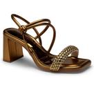 Sandália Feminina Salto Bloco Mel Ouro Velho Mississipi MF392-0006