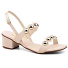 Sandália Feminina Salto Bloco Off White Akazzo 4021BS-01