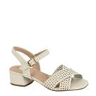 Sandália Feminina Salto Bloco Tiras Cruzadas Modare 7211105 - Branco Off - 35