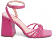 Sandália Feminina Salto Cor Pink Fivela com Ajuste