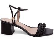 Sandália Feminina Salto Cor Prata com Fivela de Ajuste Sandália Feminina Salto Cor Prata com Fivela de Ajuste