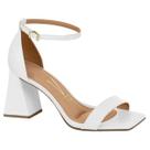 Sandália Feminina Salto Flare Pelica Branco Vizzano 6464.102