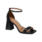 Sandalia Feminina Salto Geométrico Blogueira Conforto Vizzano - 35 - CHOCOLATE - Chocolate - Croco - 33