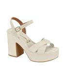 Sandália Feminina Salto Plataforma Meia Pata Vizzano 6541102 - Branco Off - 36