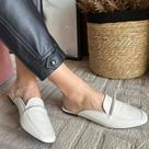 Sandália Feminina Sapatilha Mule Bico Quadrado Detalhe Cristal Brilho Tendencia Moda Sapato