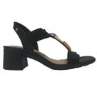 Sandália Feminina Softli com Detalhes Elegantes Salto Grosso