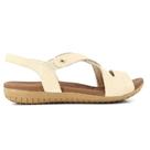Sandália Feminina Usaflex Couro Texturizado Bege - R180