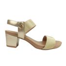 Sandália Feminina Usaflex Y820405 Salto Bloco Ouro