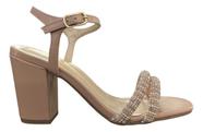Sandalia Feminina Via Marte Salto Bloco Strass 164-007