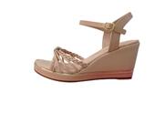 Sandália feminina via scarpa 17944 salto anabela 8 cm