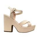 Sandália Feminina Via Scarpa Salto Bloco Off White
