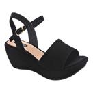 Sandália Feminina Villa Rosa Plataforma Com Tiras Preto 36