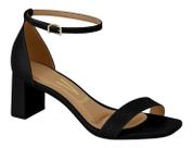 Sandália feminina Vizzano 6430.101 salto médio baixo flare tira única Gisele