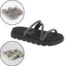 Sandalia Feminina Vizzano, Papete Vizzano, Tratorada, Conforto, Branco, Prata, Brilho, 6459.118