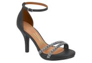 Sandália Feminina Vizzano Salto Alto Strass Elegância Brilho
