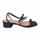 Sandalia Feminina Vizzano Salto Baixo 3cm Tiras Amarrar Pedrarias 6454.125