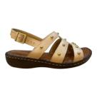 Sandalia Feminino New Born Casual Ultraconforto Superleve Tiras Couro Metalizado 2588 Marfim