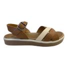 Sandalia Feminino New Face Tiras Conforto Em Couro 26103 Caramelo