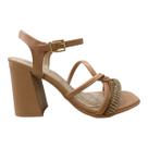 Sandalia Feminino Ramarim Tiras Brilho Strass 24-41203 Nude