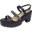 Sandália Feminino Salto Médio Tratorada Strass Ramarim Sandália Feminino Salto Médio Tratorada Strass Ramarim