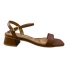 Sandalia Feminino Vizzano Casual Conforto Salto Baixo Bloco Tiras Bico Quadrado 6454.111 Marrom
