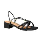 Sandália Feminino Vizzano Preto Salto Bloco Baixo Ajustavel