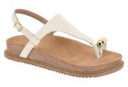 Sandália Flat Beira Rio Com Detalhe Metalizado Branco Off