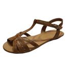 Sandália Flat Couro de Carneiro Caramelo