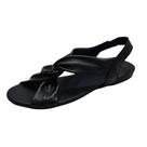 Sandália Flat Couro de Carneiro Preto