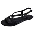 Sandália Flat Couro de Carneiro Preto